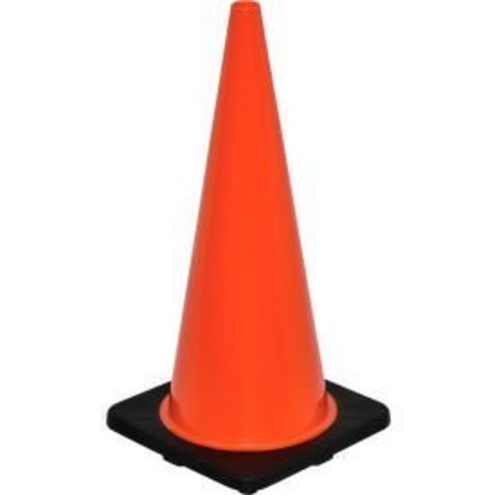 GLOBAL EQUIPMENT 28" Traffic Cone, Non-Reflective, Black Base, 7 lbs RC700SP-A